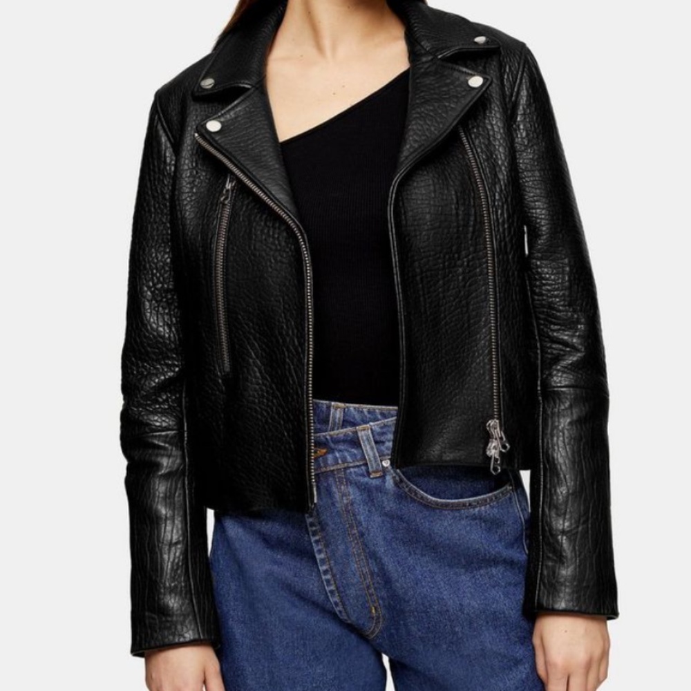 Top Shop Leather Shrunken Jacket